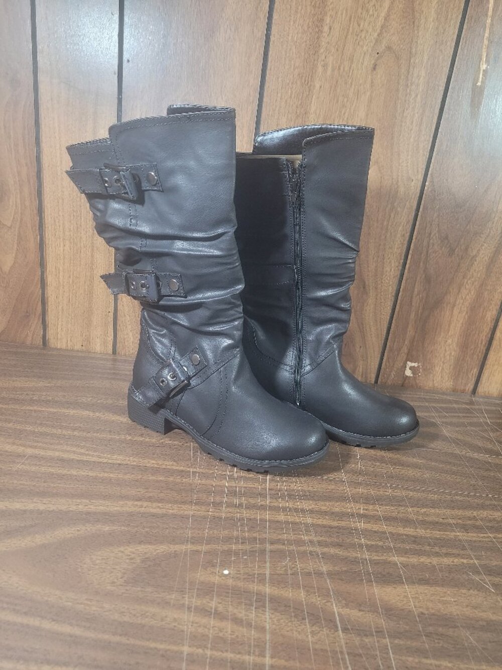 Women Black Boots Casual Size: 5 NEW